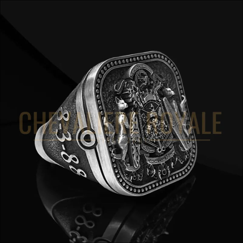 Chevalière Homme Blason Familial Gravé en 3D Chevalière Royale