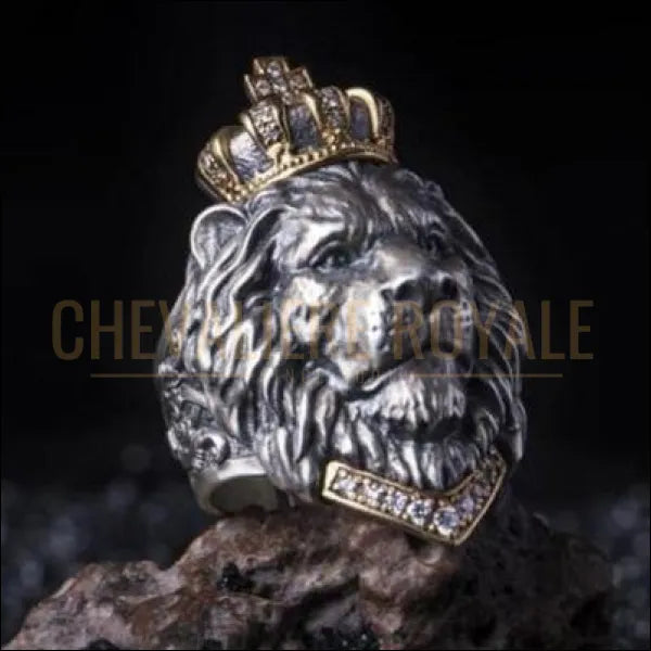 Chevalière royale hommes acier conception le roi lion taille ajustable