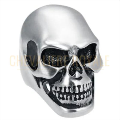 Chevaliere Royale homme - bague  acier crâne symbole de puissance et d'autorité
