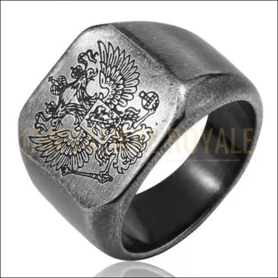 Chevalière homme en acier d'aigle - Puissance et style- Chevaliere Royale - 