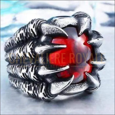 Chevalière homme en acier gothique force naturelle des dragons punk rock 