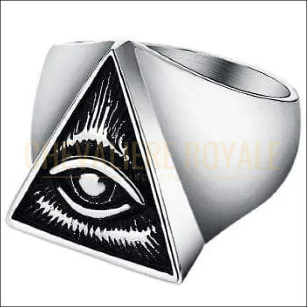 Chevaliere royale-bague homme en acier inox Œil d'Horus mythologie égyptienne pas cher