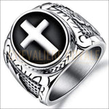 Chevalière homme en acier inox Sainte Croix Chrétienne 22 gr