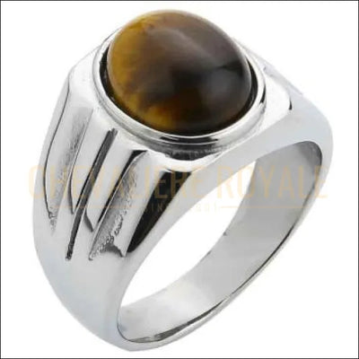 Chevaliere Royale - bague homme en acier une surface étendue de 20 mm