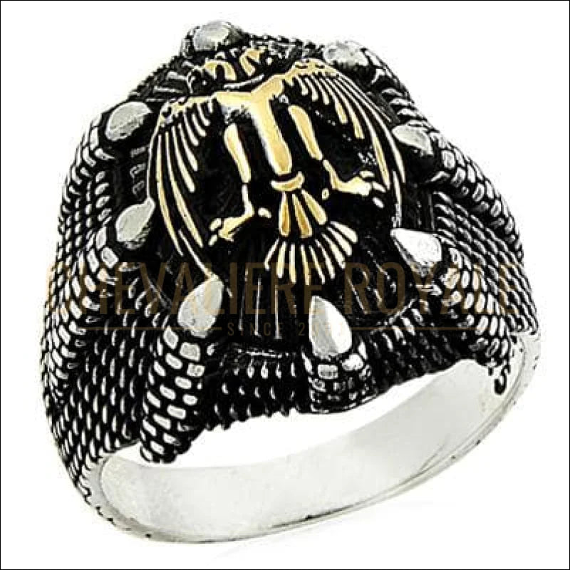 Chevalière homme en argent aigle métaphorique de puissance - Chevalière Royale 