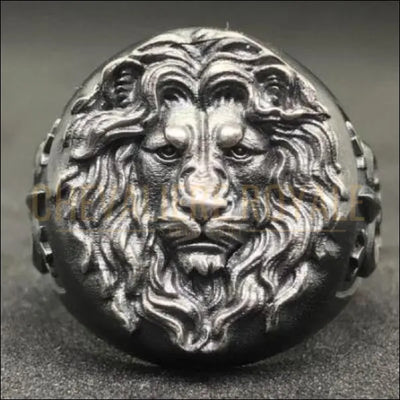 Chevalière homme en argent artisanale tête de lion faite à 