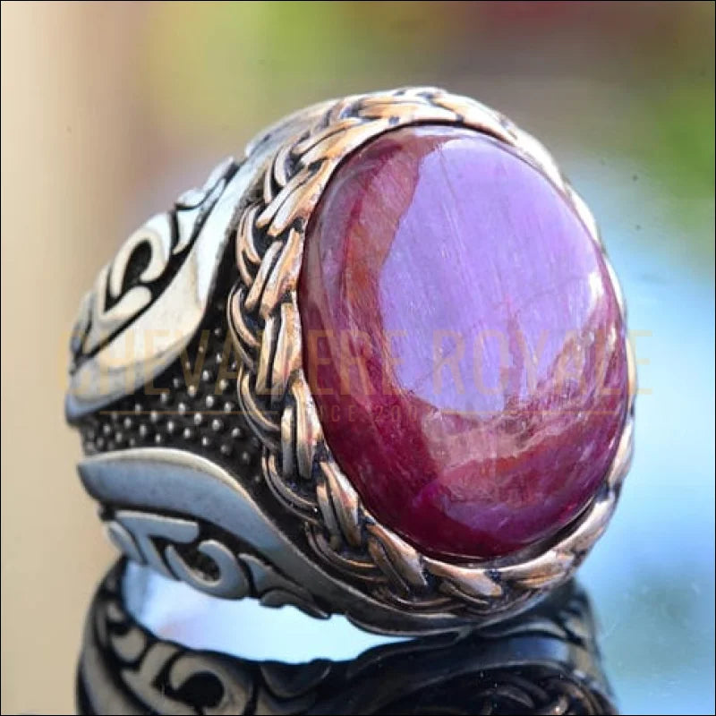 chevaliere-homme-argent-cabochon-rubis-etnaturel-rouge-chevaliere-royale