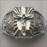 Chevalière homme en argent estampillé 925 Sacré Cœur de Jésus