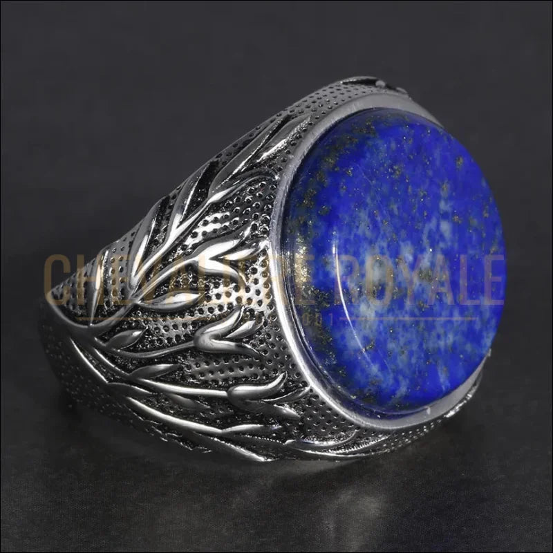 Bague-Pierre-Lapis-Lazuli-Chevaliere-Royale