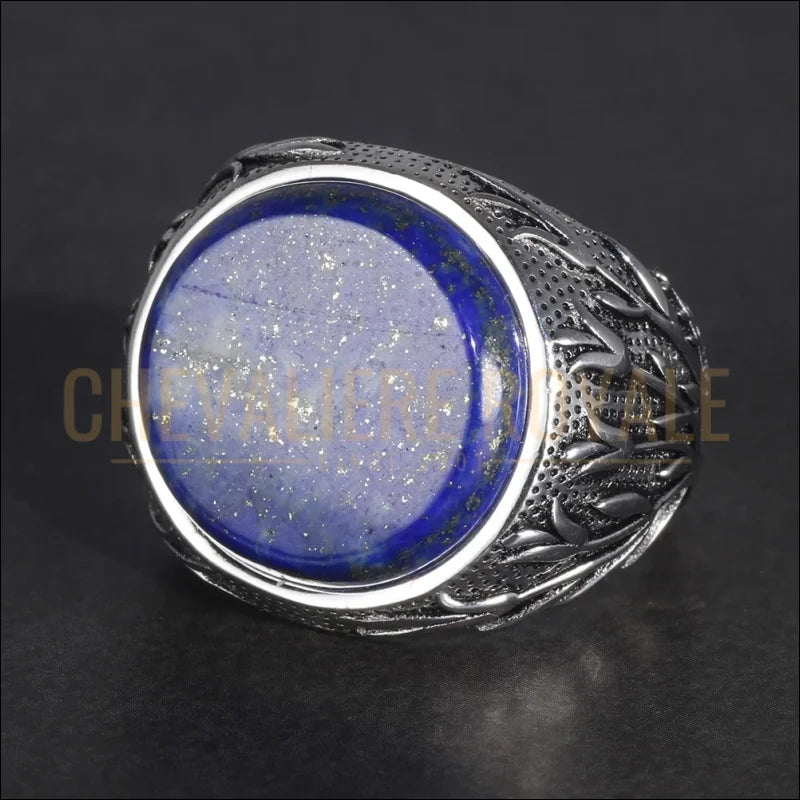 Bague-Pierre-Lapis-Lazuli-Chevaliere-Royale