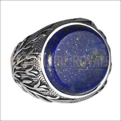 Bague-Pierre-Lapis-Lazuli-Chevaliere-Royale
