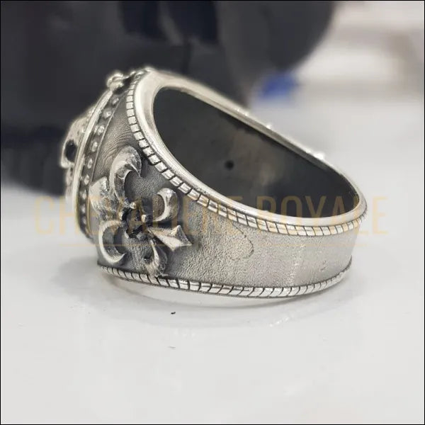 Chevalière Homme en Argent Massif : Bague "Memento Mori"-Chevaliere Royale-888