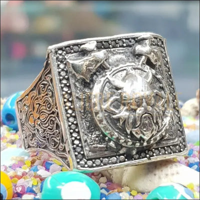 Chevalière Homme en Argent Massif - Design Viking Authentique-chevaliere-royale-