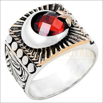 Chevalière homme en argent pierre naturelle à éclat Adamantin - Chevalière Royale 