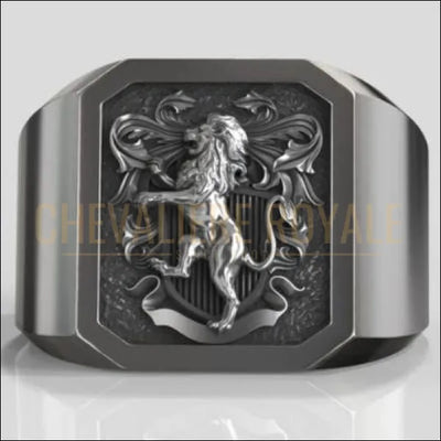 Chevalière homme argent sterling la sculpture tête de lion 3D