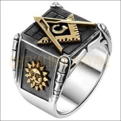 Chevaliere royale-bague gothique religieuse homme en argent symbole de l'échelle de Jacob