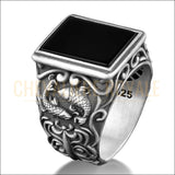 Chevalière homme Poisson en argent – Symbole d’intuition