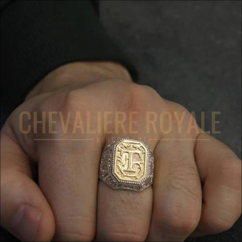 Chevaliere homme mixtes argent or personnalisee Chevaliere Royale