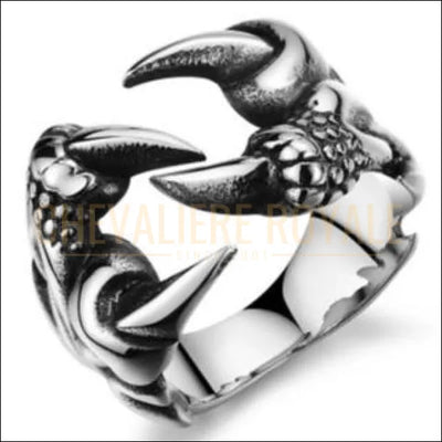 Chevalière homme et femme en acier style punk griffes dragon - Chevalière Royale 