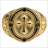 Chevalière homme femme chrétienne la croix du Christ Or 18K