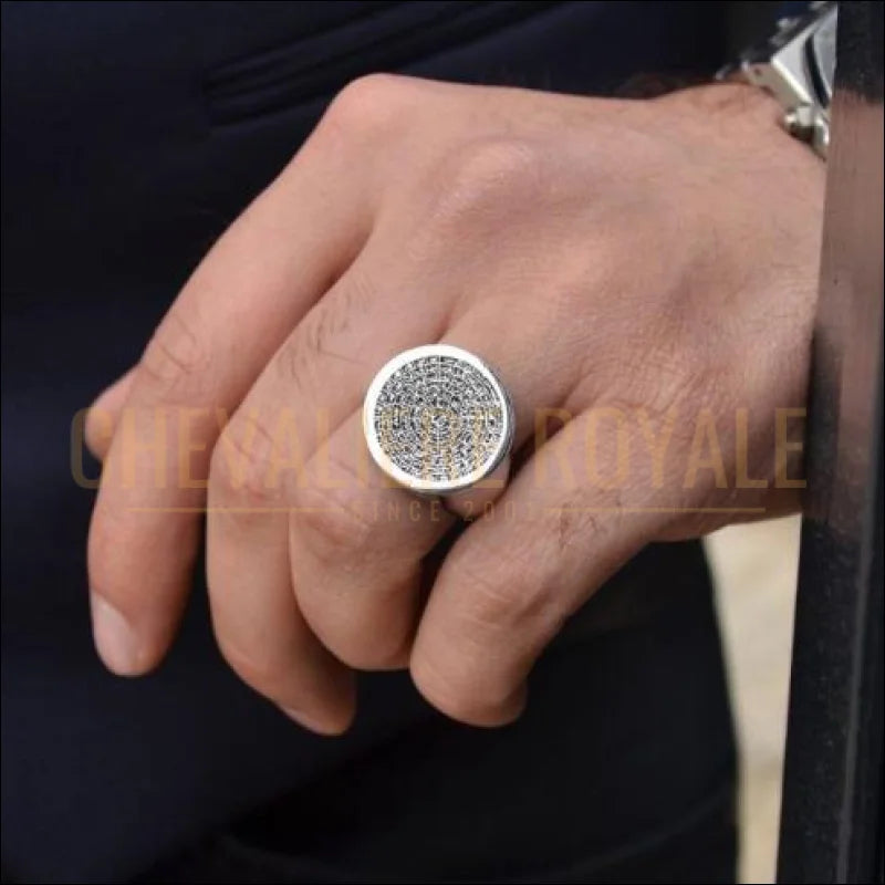 Chevalière homme islamique argent massif Esma-ül Hüsna MUSULMAN BAGUE