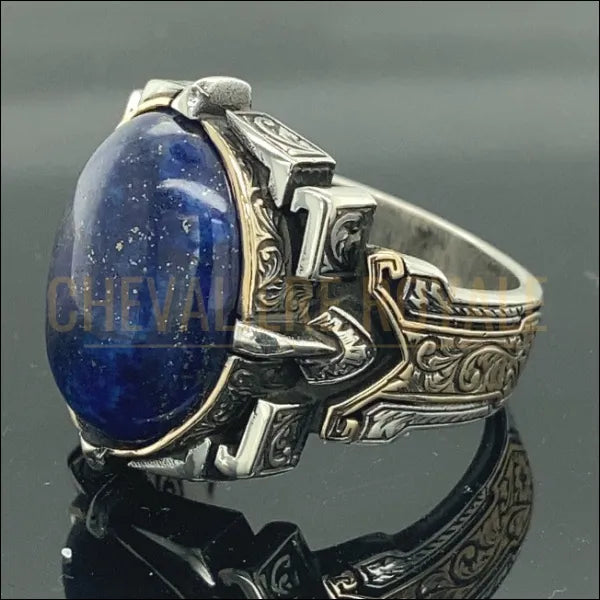 Chevalière homme la pierre de Lapis Lazuli Naturelle 