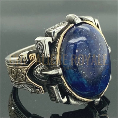 Chevalière homme la pierre de Lapis Lazuli Naturelle 14g
