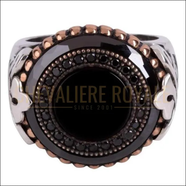 bague artisanale chevaliere homme onyx 