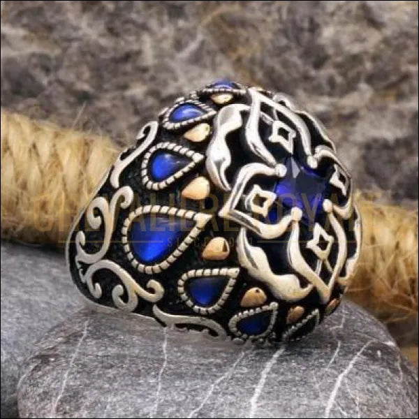 Chevalière homme argent  motif héraldique conception de croix romaine