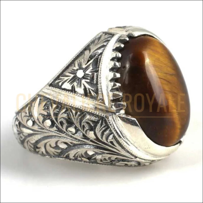 chevaleire-pierre-oeil-de-tigre-ovale-bague-pour-hommes-argent-massif-chevaliere-royale-