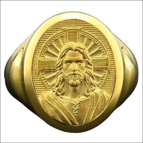 Chevalière homme or 10K-14K-18K religieuse Jésus Christ