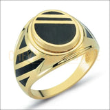 Chevalière homme or 14 carats design attrayant d'aspect rayé