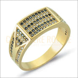 Chevalière homme  or 14K décorée des zircones cubiques et onyx