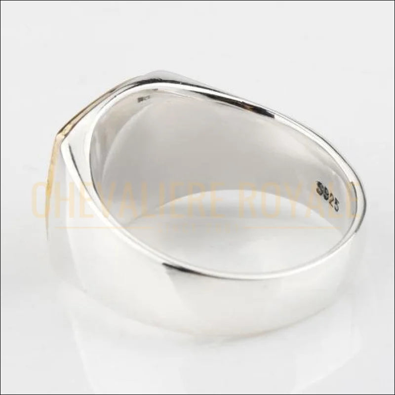 Chevalière homme personnalisable en argent style simple