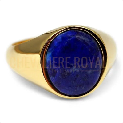 Chevalière Homme Pierre Lapis Bleue - Éclat et Raffinement - Chevaliere Royale - 32
