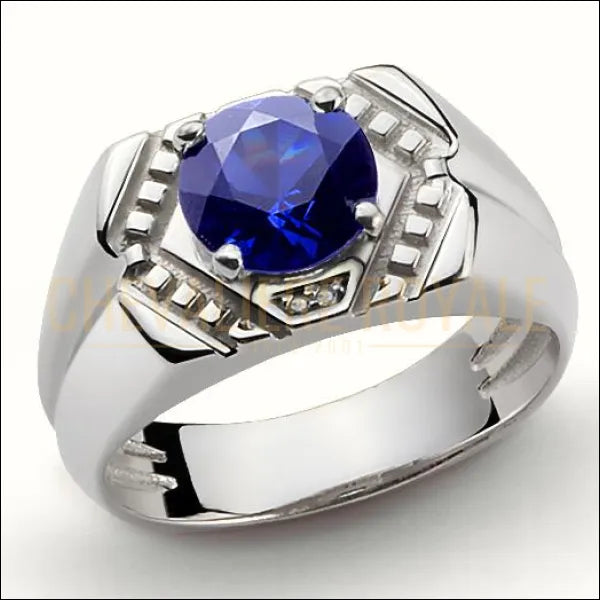 bague-chevaliere-argent-or-blanc-pierre-saphir-bleue