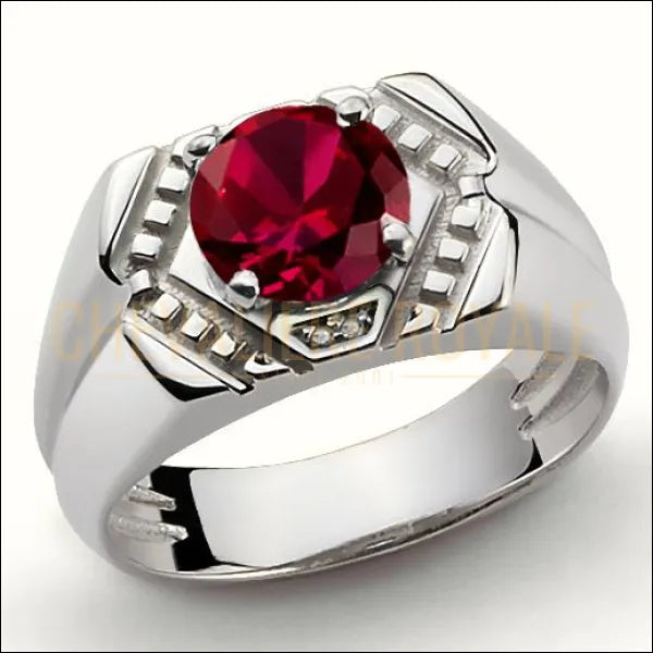 bague-chevalier-argent-homme-pierre-rubis-rouge