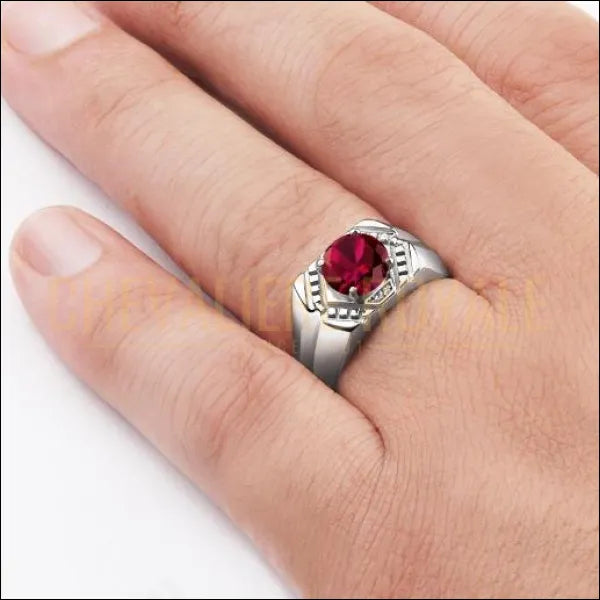 bague-chevaliere-argent-homme-pierre-rubis-rouge