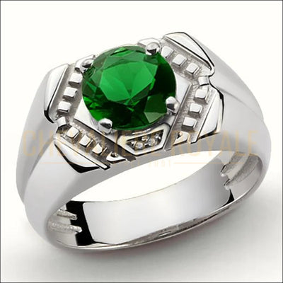 bague-chevaliere-argent-homme-or-blanc-emeraude-vert.