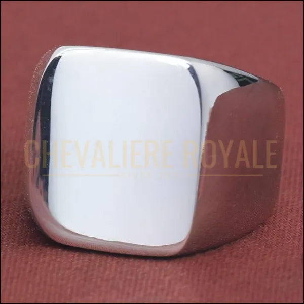 Chevalière royale pour hommes en acier titanium brillante personnalisable