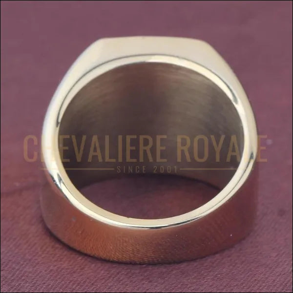 Chevalières pas cher  royale pour hommes en acier titanium brillante personnalisable