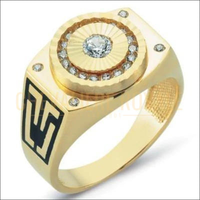 Chevalière pour hommes en or massif 14k 8.5 gr moderne et 