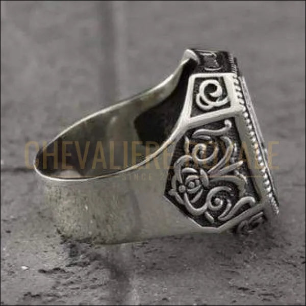 Chevalière Homme Argentée – Acier Inoxydable, Motif Lion, Neuve Avec étiquettes