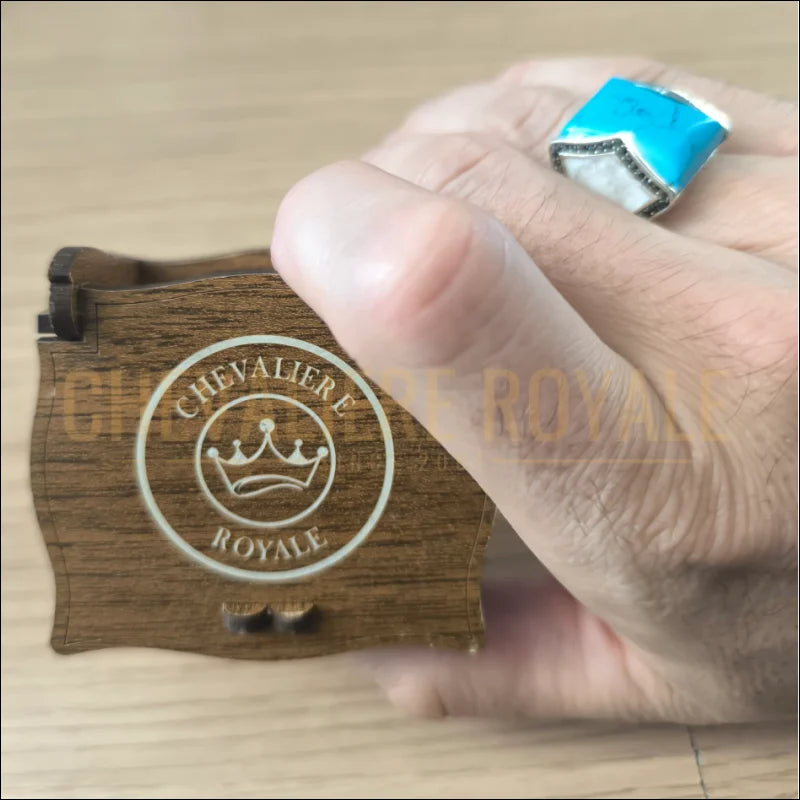 Chevalière moderne pour homme pierre turquoise et zircon