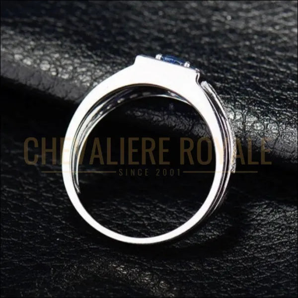 Chevalière Ovale Pierre Bleu 16 mm - AGR Bijoux