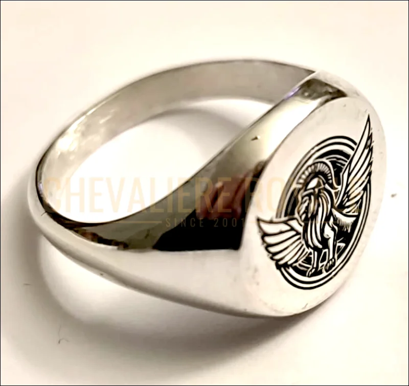 Chevalière personnalisable en argent massif style classique