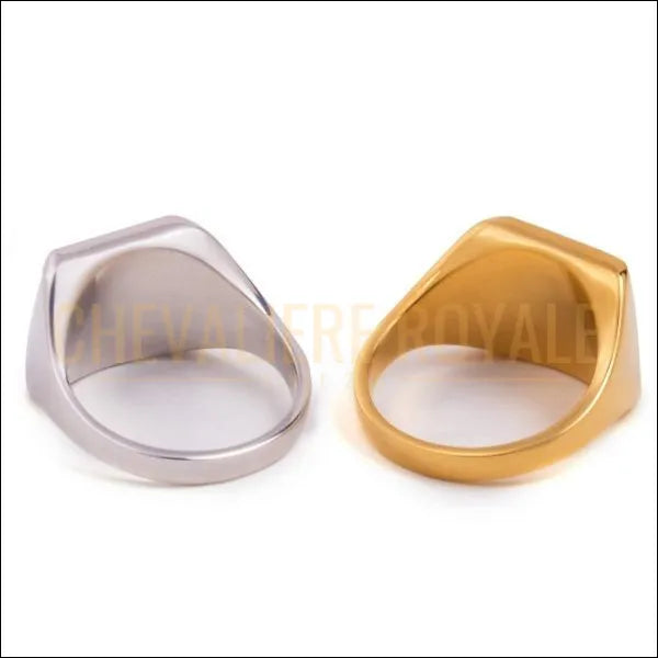 bague Chevalière personnalisable en or massif jaune et blanc 14K-18K