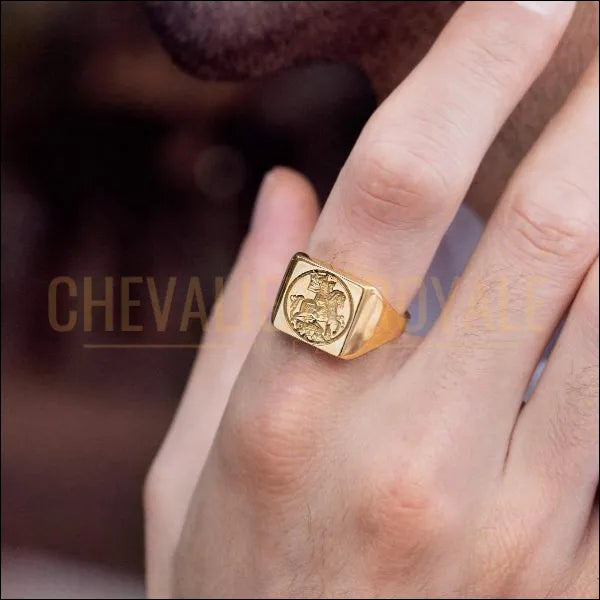 Chevalière personnalisable en or massif jaune et blanc 14K-18K