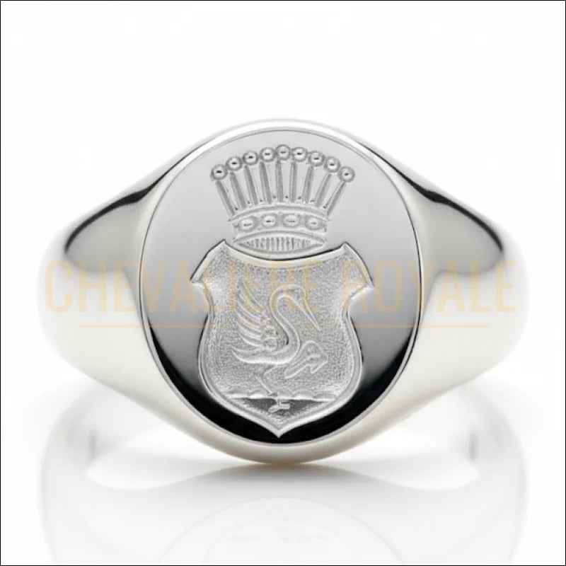 Chevaliere-personnalisee-gravé-heraldique-forme-ovale-en-argent-massif-Chevaliere-Royale