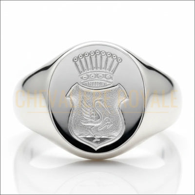 Chevaliere-personnalisee-gravé-heraldique-forme-ovale-en-argent-massif-Chevaliere-Royale
